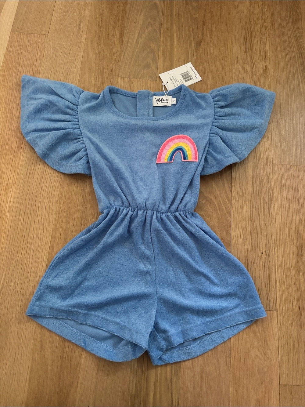 Lola & The Boys Rainbow Terry Romper size 6